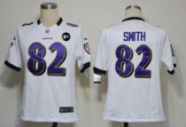 Nike Ravens -82 Torrey Smith White With Art Patch Men Stitched NFL Game Jersey