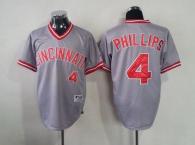 Cincinnati Reds -4 Brandon Phillips Grey 1991 Turn Back The Clock Stitched MLB Jersey