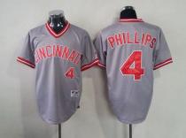 Cincinnati Reds -4 Brandon Phillips Grey 1991 Turn Back The Clock Stitched MLB Jersey