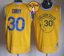 Golden State Warriors -30 Stephen Curry Gold New Throwback The Finals Patch Stitched NBA Jersey