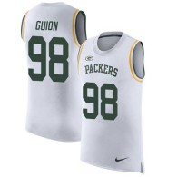 Nike Packers -98 Letroy Guion White Stitched NFL Limited Rush Tank Top Jersey