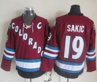 Colorado Avalanche -19 Joe Sakic Red CCM Throwback Stitched NHL Jersey