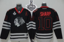 Chicago Blackhawks -10 Patrick Sharp Black Ice 2015 Stanley Cup Stitched NHL Jersey
