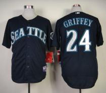 Seattle Mariners #24 Ken Griffey Stitched Navy Blue MLB Jersey