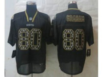 NEW New Orleans Saints -80 Graham Black Jerseys(Lights Out Elite)