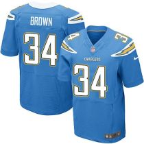 Nike San Diego Chargers #34 Donald Brown Electric Blue Alternate Men‘s Stitched NFL New Elite Jersey