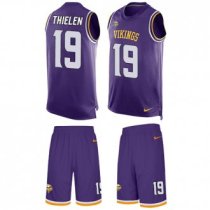 Vikings #19 Adam Thielen Purple Team Color Stitched NFL Limited Tank Top Suit Jersey