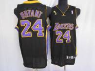 Los Angeles Lakers -24 Kobe Bryant Stitched Black Purple number Champion Patch NBA Jersey
