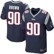 Nike New England Patriots -90 Malcom Brown Navy Blue Team Color Mens Stitched NFL Elite Jersey
