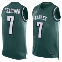 Nike Eagles -7 Sam Bradford Midnight Green Team Color Stitched NFL Limited Tank Top Jersey