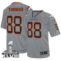 Nike Denver Broncos #88 Demaryius Thomas Lights Out Grey Super Bowl XLVIII Men's Stitched NFL Elite