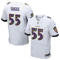 Nike Ravens -55 Terrell Suggs White Men's Stitched NFL New Elite Jersey