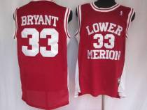 Los Angeles Lakers -33 Kobe Bryant Stitched Red Lower Merion High School NBA Jersey