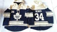 Toronto Maple Leafs -34 James Reimer Blue Sawyer Hooded Sweatshirt Stitched NHL Jersey