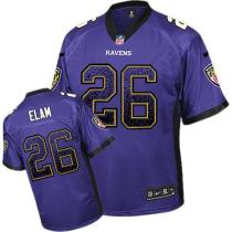 Nike Ravens -26 Matt Elam Purple Team Color Men's Stitched NFL Elite Drift Fashion Jersey
