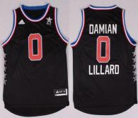 Portland Trail Blazers -0 Damian Lillard Black 2015 All Star Stitched NBA Jersey
