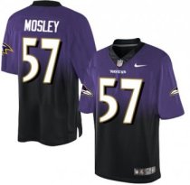 Nike Ravens -57 CJ Mosley Purple Black Stitched NFL Elite Fadeaway Fashion Jersey