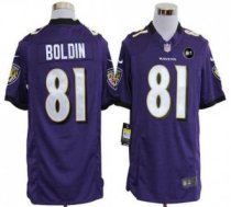 Nike Ravens -81 Anquan Boldin Purple Team Color With Art Patch Men Stitched NFL Game Jersey