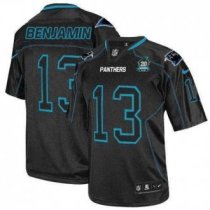 Nike Panthers -13 Kelvin Benjamin Lights Out Black With 20TH Season Patch Stitched Jersey