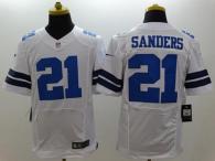 Nike Dallas Cowboys #21 Deion Sanders White Men's Stitched NFL Elite Jersey