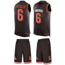 Browns -6 Cody Kessler Brown Team Color Stitched NFL Limited Tank Top Suit Jersey