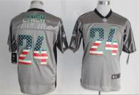Nike Seattle Seahawks #24 Marshawn Lynch Grey Men‘s Stitched NFL Elite USA Flag Fashion Jersey