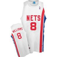 Brooklyn Nets -8 Deron Williams White ABA Hardwood Classic Stitched NBA Jersey