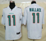 Nike Dolphins -11 Mike Wallace White Stitched NFL Limited Jersey