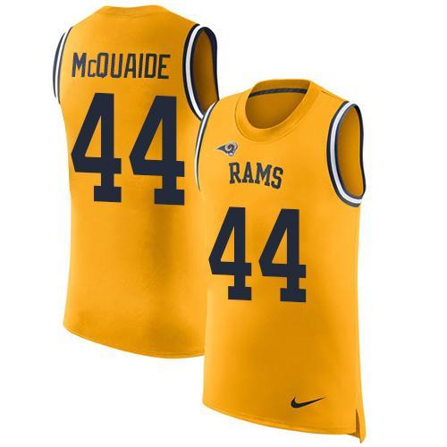 Nike Rams -44 Jacob McQuaide Gold Stitched NFL Limited Rush Tank Top Jersey