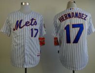 New York Mets -17 Keith Hernandez White Blue Strip Home Cool Base Stitched MLB Jersey