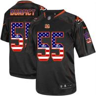 Nike Bengals -55 Vontaze Burfict Black Men's Stitched NFL Elite USA Flag Fashion Jersey
