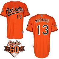 Baltimore Orioles #13 Manny Machado Orange Cool Base Stitched MLB Jersey