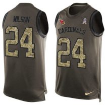 Nike Cardinals -24 Adrian Wilson Green Stitched NFL Limited Salute To Service Tank Top Jersey