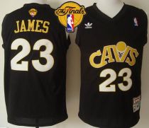 Cleveland Cavaliers -23 LeBron James Black CAVS Throwback The Finals Patch Stitched NBA Jersey