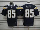 Nike San Diego Chargers #85 Antonio Gates Navy Blue Team Color With C Patch Men‘s Stitched NFL Elite