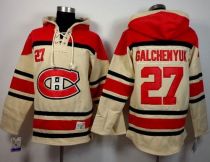 Montreal Canadiens -27 Alex Galchenyuk Cream Sawyer Hooded Sweatshirt Stitched NHL Jersey