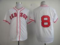 Boston Red Sox #8 Carl Yastrzemski White 1936 Turn Back The Clock Stitched MLB Jersey