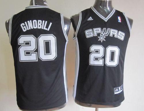 San Antonio Spurs #20 Manu Ginobili Black Youth Stitched NBA Jersey