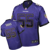 Nike Ravens -55 Terrell Suggs Purple Team Color Men's Stitched NFL Elite Drift Fashion Jersey