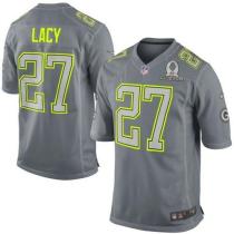 Nike Green Bay Packers #27 Eddie Lacy Grey Pro Bowl Men's Stitched NFL Elite Team Sanders Jersey