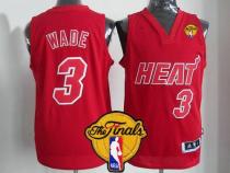 Miami Heat -3 Dwyane Wade Red Big Color Fashion Finals Patch Stitched NBA Jersey