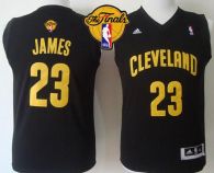 Revolution 30 Cleveland Cavaliers #23 LeBron James Black The Finals Patch Stitched Youth NBA Jersey