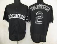 Colorado Rockies -2 Troy Tulowitzki Black Fashion Stitched MLB Jersey