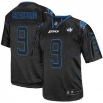Nike Lions -9 Matthew Stafford Lights Out Black With WCF Patch Jersey