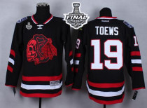 Chicago Blackhawks -19 Jonathan Toews Black Red Skull 2014 Stadium Series 2015 Stanley Cup Stitched