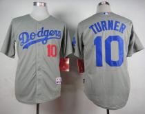 Los Angeles Dodgers -10 Justin Turner Grey Cool Base Stitched MLB Jersey
