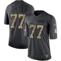Dallas Cowboys -77 Tyron Smith Nike Anthracite 2016 Salute to Service Jersey