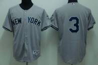New York Yankees -3 Babe Ruth Stitched Grey MLB Jersey