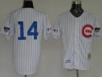 Mitchell and Ness Chicago Cubs -14 Ernie Banks Stitched White Throwback MLB Jersey