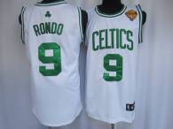 Boston Celtics -9 Rajon Rondo Stitched White Final Patch NBA Jersey